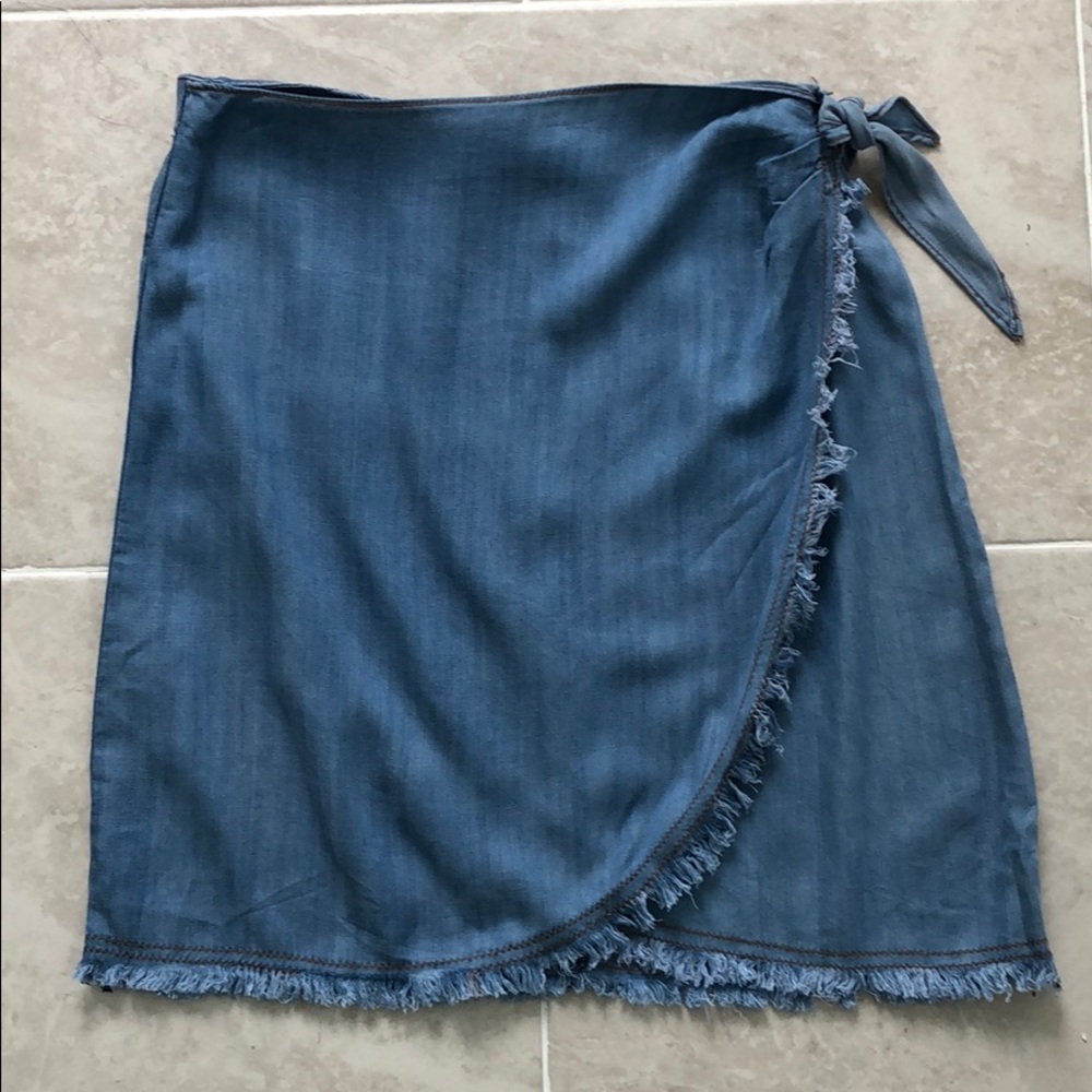 Sage the Label | Raw Hem Wrap Skirt NWT